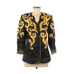 Ann Gerlin Linen Statement BlazerJacket Women Size 8